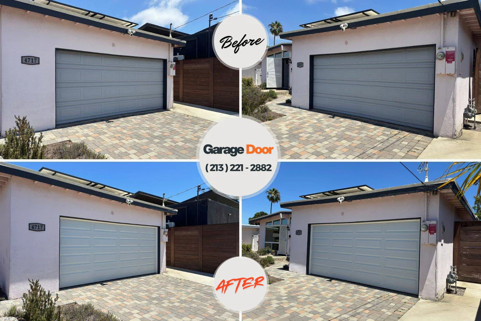 Before and after: garage door repair Skidaway Island, GA